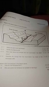 4.1 Refer to the sketch below on river rejuvenation.River ter... | Filo