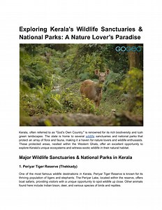 Exploring Kerala’s Wildlife Sanctuaries & National Parks_ A Nature Lover’s Paradise - SlideServe