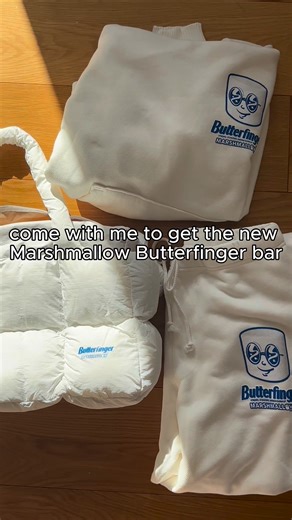 BRB I have some errands to run (getting the new Marshmallow Butterfinger) 🚗 Comment if you want to lay a finger on this exclusive merch and we might just surprise you 🤭 | Butterfinger