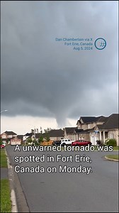 Eerie view near Fort Erie! 🌪 A rogue tornado developed, no injuries were reported. Read about this here: https://www.weatherandradar.com/weather-news/buffalo-twister-filmed--e119f575-feae-4e18-b1d7-b59863ac1af0 | Weather & Radar USA