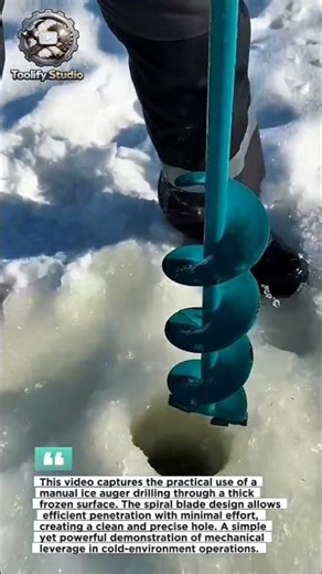 Ice Drilling Mastery | Manual Auger Performance on Frozen Surface.