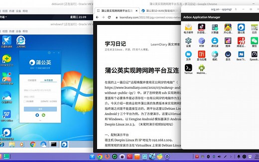 蒲公英免费版实现跨网跨平台互连
