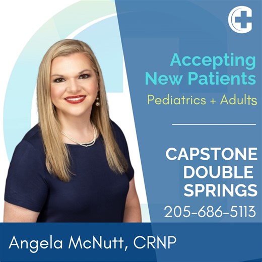 ⭐️Provider Spotlight of the Week⭐️ Angela McNutt, CRNP is accepting patients at Capstone Double Springs! Mrs. McNutt joined Capstone Health in November 2019. As a Certified Family Nurse Practitioner, Mrs. McNutt has 20 years of experience in Family Practice, Intermediate Care Unit, Intensive Care Unit, Medical-Surgical, and Emergency Room Care. Prior to joining Capstone Health, Mrs. McNutt served at Northwest Medical Center, Lakeland Community Hospital, Walker Baptist Medical Center, Family Care