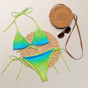 Mahi-mahi String Bikini: Recycled Ombre Dolphinfish Swimsuit, UPF 50  - Etsy
