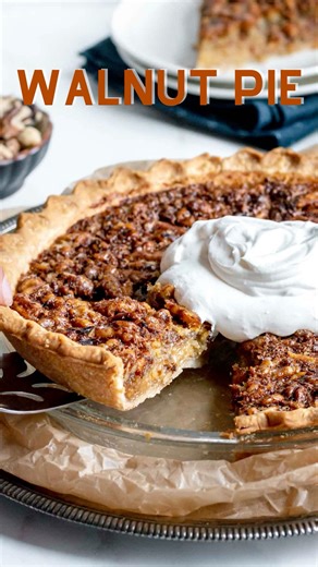 1.8K views |  Walnut Pie is an amazing sweet pie with maple syrup, corn syrup, vanilla, and crunchy walnuts. Ready to go in just 3 easy steps! Recipe: https://dinnerthendessert.com/walnut-pie/ | Dinnerthendessert.com | Facebook