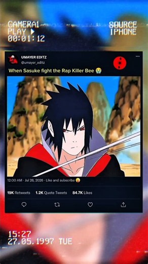 Sasuke vs Rap Killer Bee intense fight 🤯💀🔥 #trollfaceedit #phonk #animeedit #sasuke #viralshorts