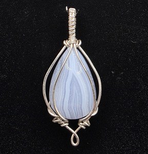 Blue Lace Agate Pendant - Etsy