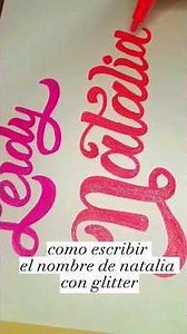 como escribir el nombre de natalia en lettering con glitter /#shorts #lettering