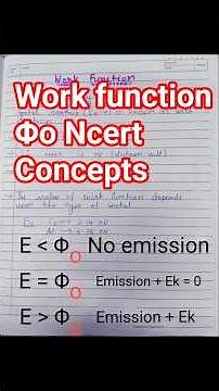 Work Function NCERT notes Chapter 11 Dual Nature Physics class 12 for all boards