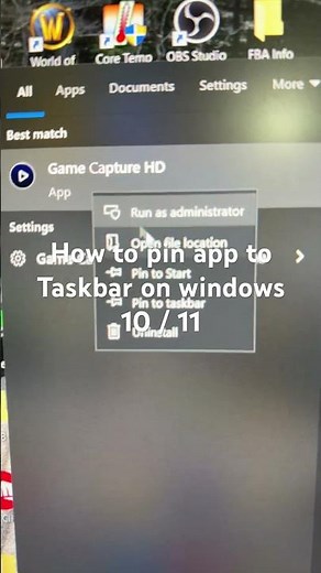How to pin app to Taskbar on windows 10 / 11
