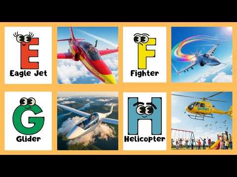 🚁Air Vehicle Alphabet Song ✈️| A to Z Planes, Helicopters & Rockets for Toddlers | Energypac Kids TV
