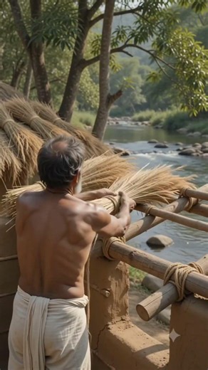 Building a Traditional Clay House by Hand Near the River | Primitive Survival Skills
