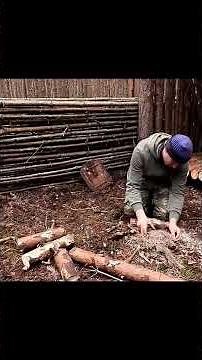 Primitive Overnight! 🏕️ NO TENT Bushcraft Natural Shelter Build 🌲