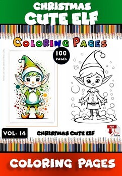 Elf Christmas Coloring Page Vol. 14 – 100 Magical Holiday Designs for All Ages