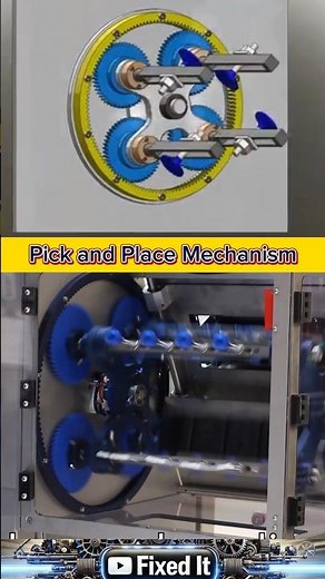 High-Speed Pick and Place Mechanism | Precision Gear Driven Automation in Action #industrialmachines