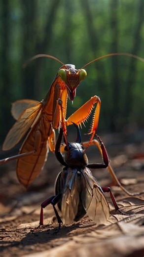 Beetle vs Praying Mantis | Unexpected Insect Fight