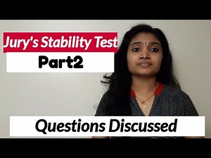Jury's Stability Test Part2| Solving Questions| control system| DSP