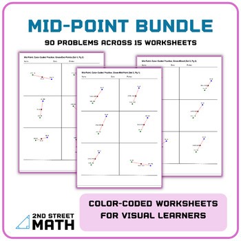 High School Geometry Worksheet BUNDLE: Midpoint | SPED, ELL Visual Support