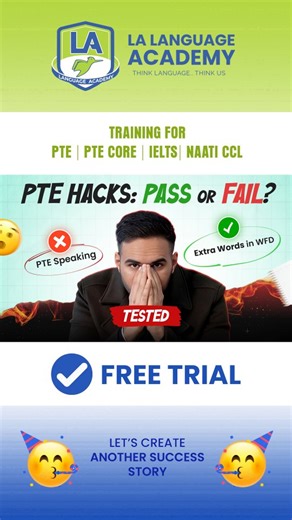 LA Language Academy on Instagram: "PTE Viral Hacks Tested (After the Changes) 🧐💯 I tested the most viral PTE hacks under real exam-style timing after the recent changes - including Write From Dictation tricks, Repeat Sentence memory methods, long Summarise Spoken Text answers, aggressive MCQ clicking, template-only essays, mic tricks, and the new speaking tasks. In this video, you’ll see Control vs Hack for each one, and I’ll tell you if it’s PASS, FAIL, or MIXED… and what you should ACTUALLY