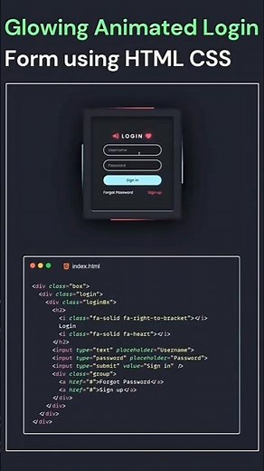 🔥 Animated Login Form Using HTML & CSS #coding