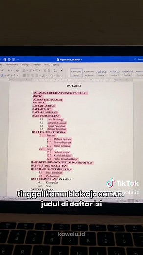 Daftar Isi Otomatis Microsoft Word Anti Manual