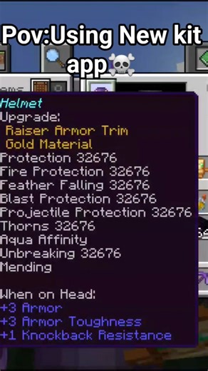 Unbreakable armour kit#minecraft 💯✅️☠️