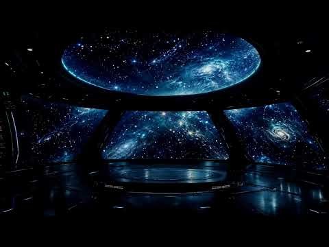 Spaceship Observatory Ambience 🌌| Panoramic Galactic View White Noise to Calm Your Mind