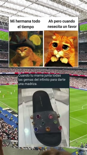 Meme de la zapatilla con gemas y el gatito con botas