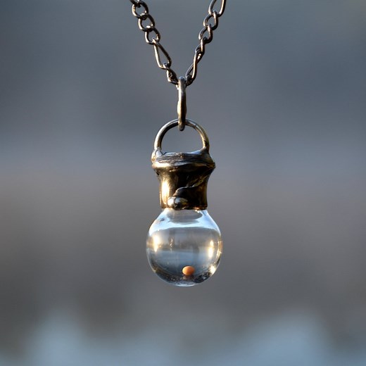 Mustard Seed Necklace, Faith as a Mustard Seed, Glass Pendant, Christian Jewelry - Etsy