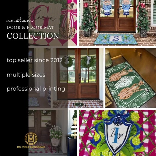 Fall Door Mat, Personalized Monogram, Outdoor or Indoor Mat, Floor & Entry Mat, Large Doormat, Autumn, Leopard, Vintage Topiary,frog. Orange - Etsy