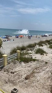 PLANE GOES DOWN IN OCEAN: A plane that was part of the Cocoa Beach Air Show went down on Saturday and landed in the ocean, officials told FOX 35 News. Brett Nyquist shared this video of it as it happened. DETAILS: https://tinyurl.com/p6tjzcap | FOX 35 Orlando