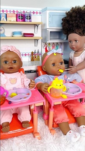 Mama And Twin Baby Born Dolls Feeding Routine In Dollhouse! #babyborndolls #babydolls #dolls #doll