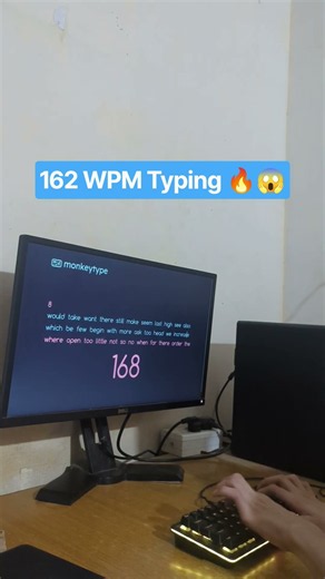 162 WPM Typing 🔥😱 #typing #fyp #monkeytype