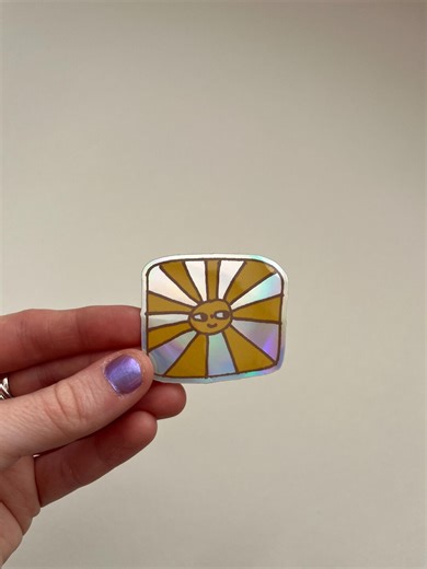 Holographic Sun Sticker - Etsy