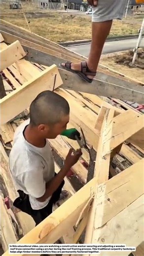Smart Wooden Roof Truss Locking Technique | Traditional Strong Joint Construction.