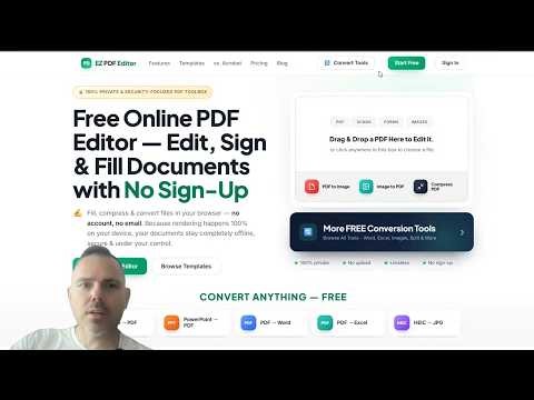 How to Edit PDFs Completely FREE! Best Adobe Acrobat Alternative - EZ PDF Editor Tutorial