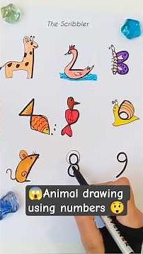 😲Easy Drawing with Numbers 1 to 9💥 #art #shorts #artshorts #youtubeshorts#easydrawing#fypシ
