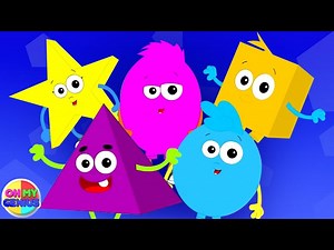 Five Little Shapes Jumping On The Bed, Preschool Rhyme for Kids - Videos For Kids