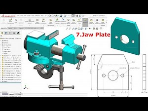 Clamp Mini Bench Vice in SolidWorks #7 Jaw Plate