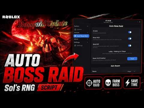 [🔥Boss Raid] Sol’s RNG Script Auto Collect Egg, Auto Farm, Auto Fishing | Mobile/PC