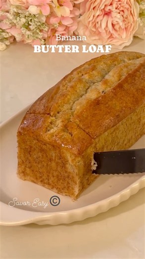 Banana Butter Loaf 🍌🧈🍞 #shorts #banana #recipe