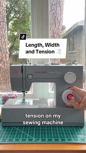 How to set the length, width & tension on your sewing machine! 🙂🪡 #sew #sewing #sewingtiktok