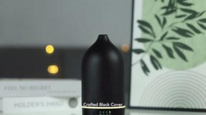 Essential Oil Diffuser Ceramic Diffuser - 150ml Aromatherapy Diffuser for Essential Oils with Timer and 7 Colors LED Light Ultrasonic Aroma Diffuser with Auto Shut-Off, Home Office Decor&Gift (Black)