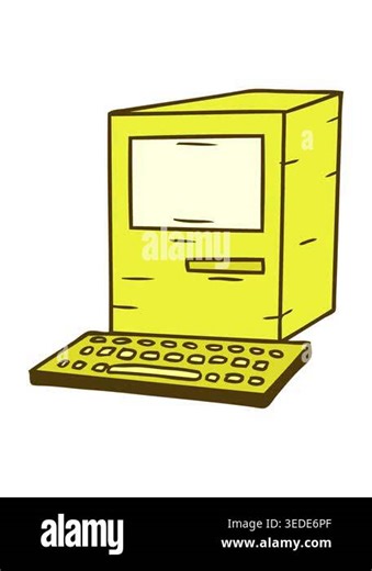 changing color animation of hand drawn cartoon doodle of a computer and keyboard in bright glow color Stock Video Footage - Alamy