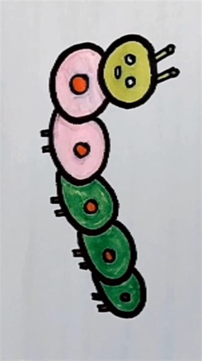 How to Draw a Caterpillar Easily || Caterpillar Drawing #shorts