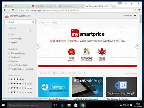 Windows 10: Chrome installieren und AdBlocker aktivieren