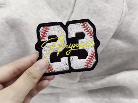 Custom Baseball Softball Patch Custom Name Baseball Number Team Name Patch Team Gifts Iron-On/Sew-On/Hook & Loop Embroidery Patch for Caps, Bags, Backpacks, Hat, Jackets, Uniform