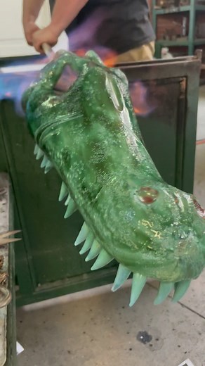 14K views · 982 reactions | Glass alligator  skull @camocagi_theglassfurnace in Istanbul | Garmezy Glass | Facebook