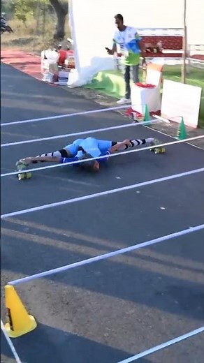 Fastest time to limbo skate over 50 metres - 6.94 seconds by Shrishti Sharma 🇮🇳