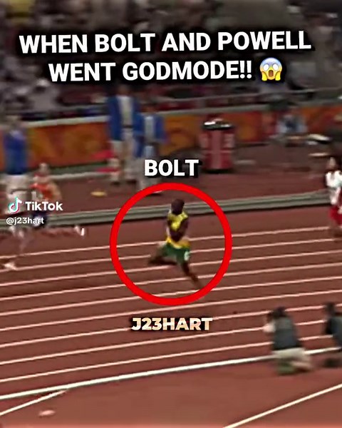 Crazy relay run by bolt and powell 😮‍💨 #trackandfied #track #bolt #asafapowell #usainbolt #running #sprinter #sprint #4x100 #4x1 #100m #worldathletics #trackedit #j23hart